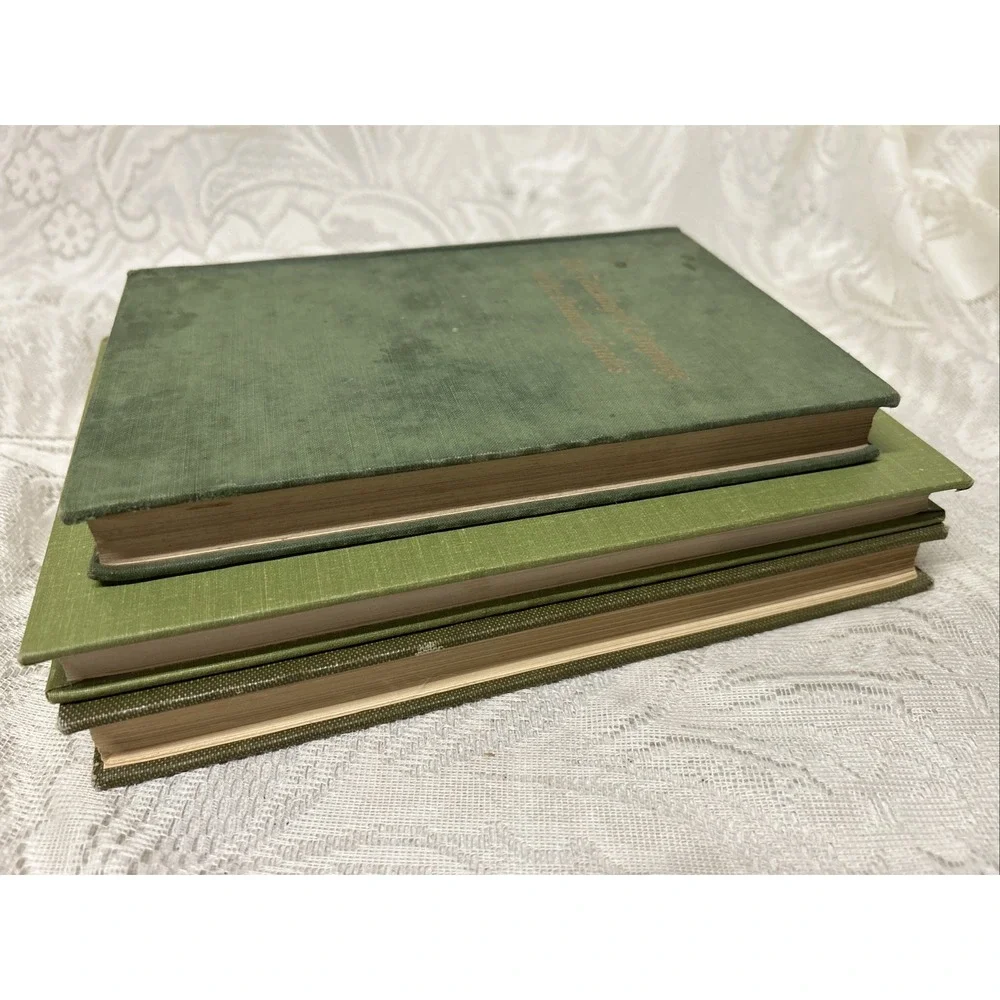 ANTIQUE BOOK Lot Of 3 Worn Display Staging Decor Shelf‎ Decorations, Educational
